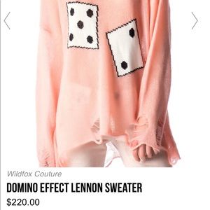 Wildfox Pink Distressed Dice Sweater
